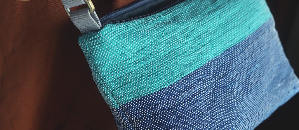 Diti picks the colours from the waste before anything is cut.