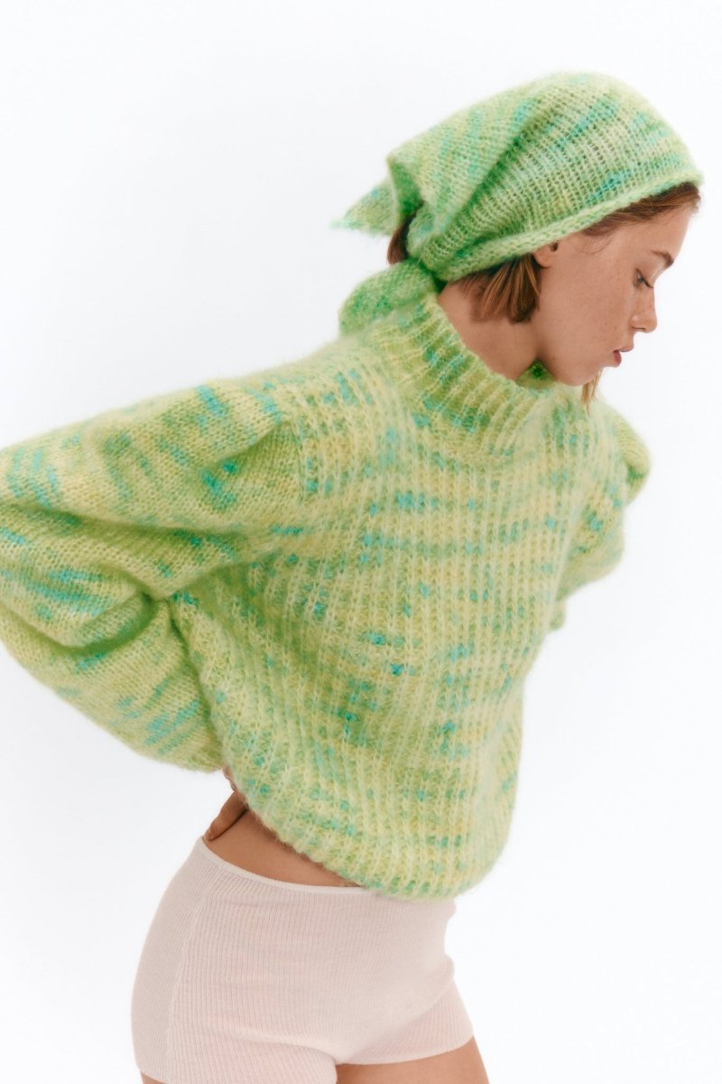 The Julieta triangle scarf, kid mohair dyed by hand
