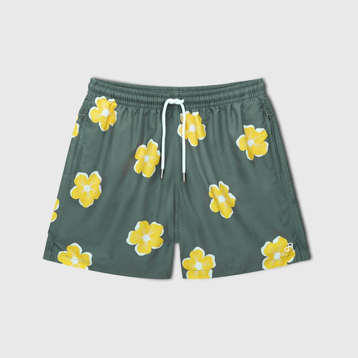 Estampado Floral, the hibiscus print among the swim shorts.