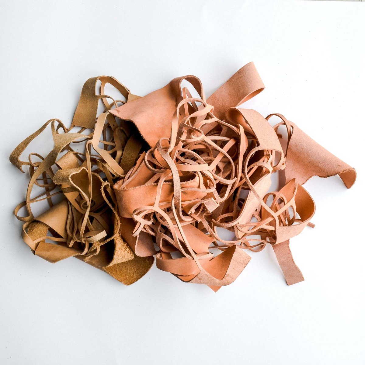 Offcuts from shoe and bag factories.