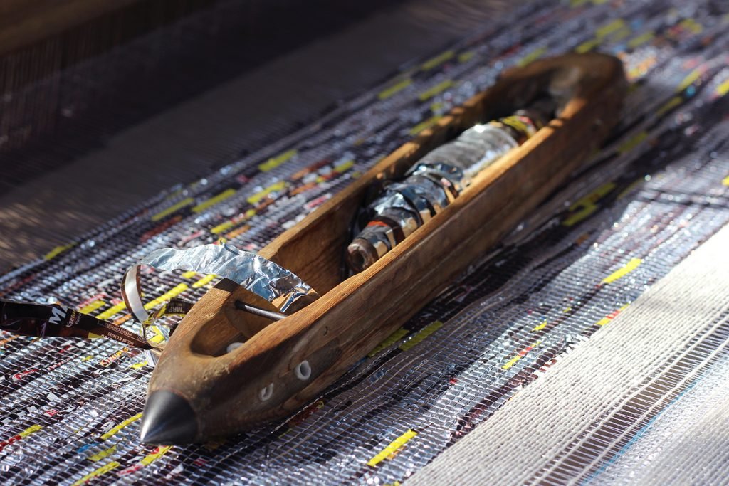 Each length is woven to the size of the piece it will become.