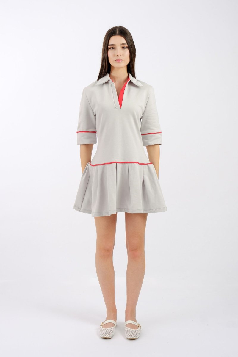 The Coco dress, built from reclaimed fabric in a small Albanian run